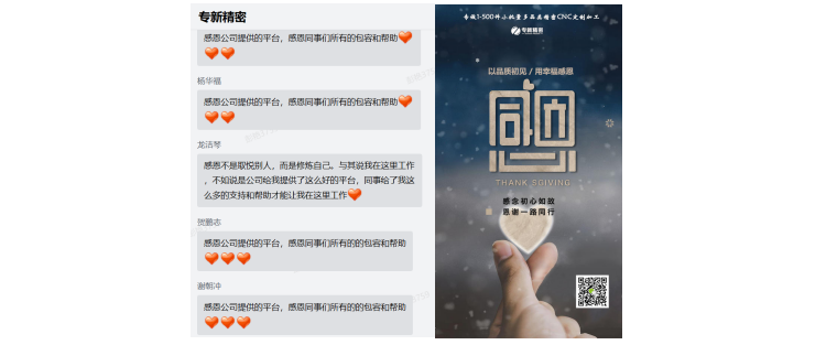 <strong>感恩節(jié)--CNC加工廠家【專新精密】感謝有您！</strong>