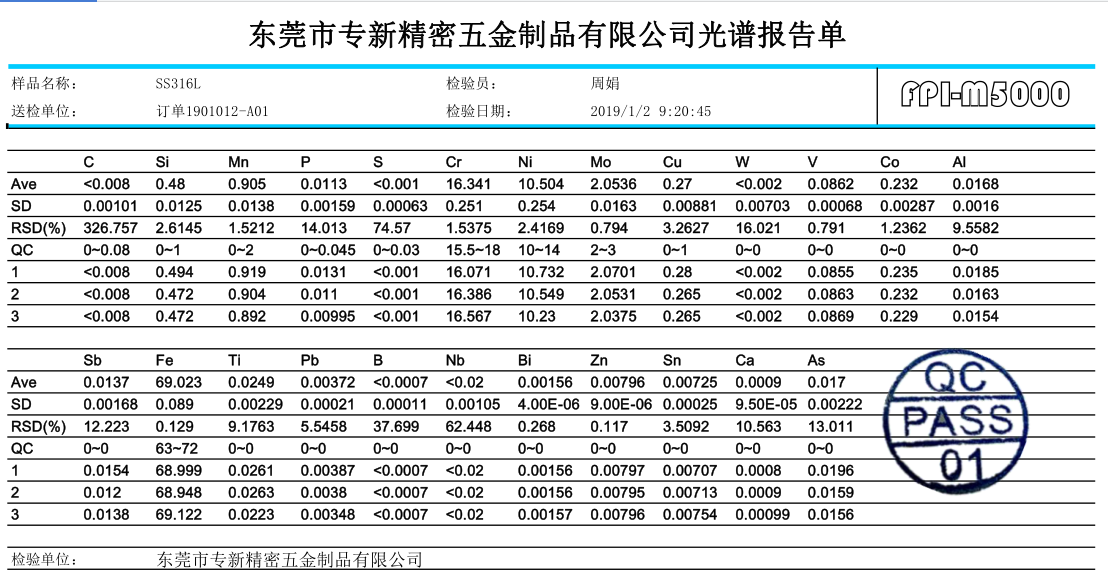 材料檢測報告